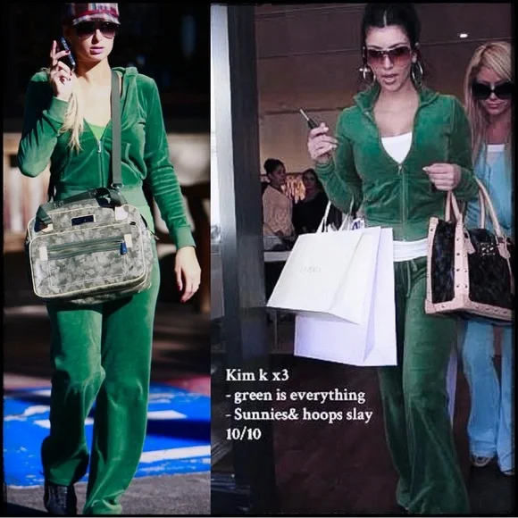 Y2K Juicy Couture Vintage Green Velour Full Zip Tracksuit Jacket 💚 American Made - Picture 16 of 16